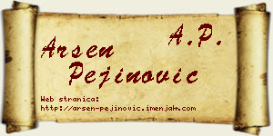 Arsen Pejinović vizit kartica